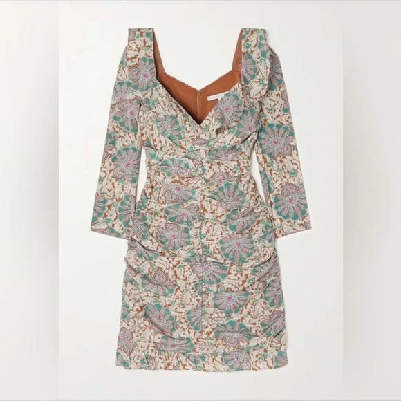 NWT Veronica Beard Lozano Floral Silk Ruched dress Sz 0 - Picture 6 of 7